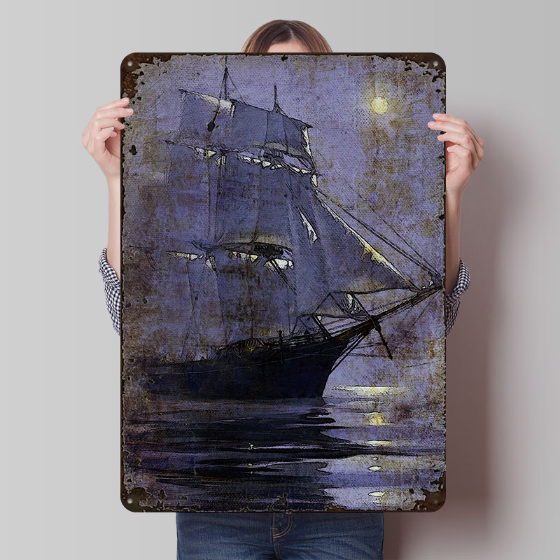 Gaming Accessories Europe - Altes Schiff Poster, personalisiertes Retro-Wandbild, Vintage