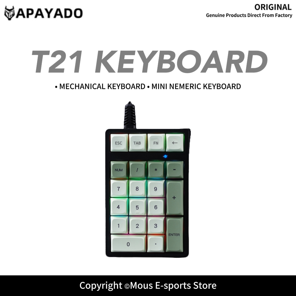 Keyboard Numpad Separate - T21 APAYADO Kabelgebundenes numerisches Tastenfeld, blauer