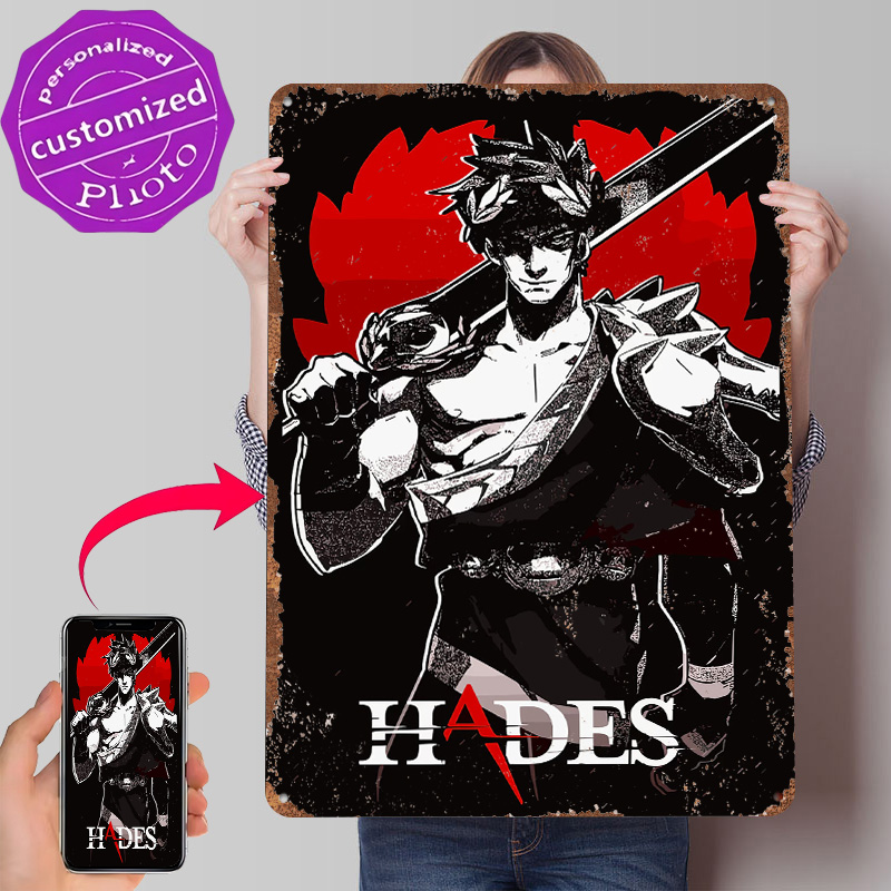 Gaming Accessories Europe - Hades Game Metallposter, personalisierte Wandkunst, Retro-Vintage-Metallschilder