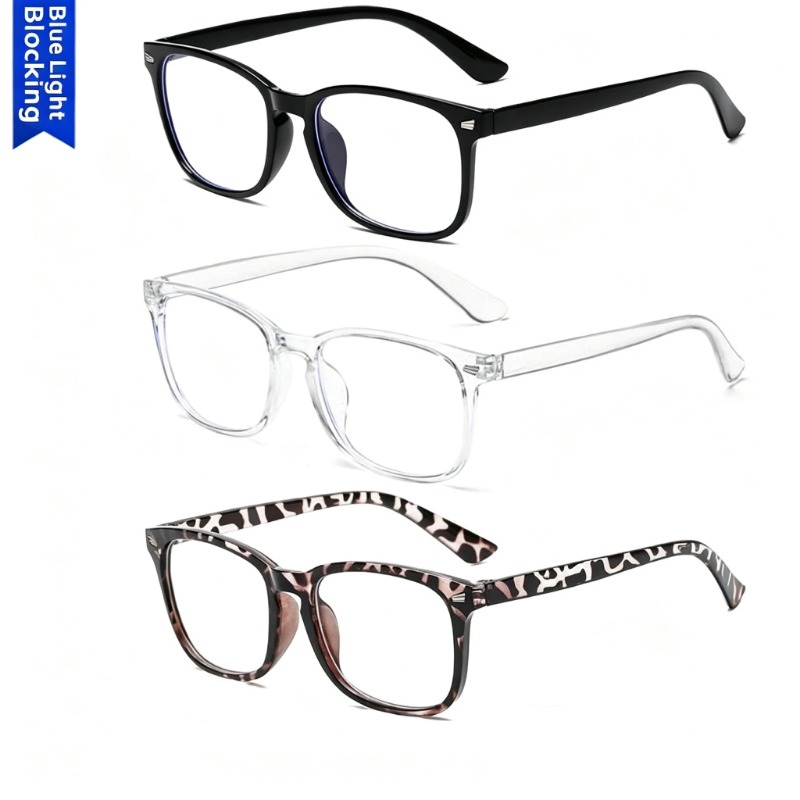 Gaming Accessories Men - 1/2/3 Stück quadratische Anti-Blaulicht-Brille für Männer