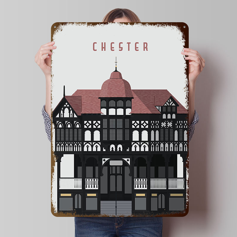 Gaming Accessories Europe - Chester Travel Druckposter Maßgefertigte Retro-Wandkunst Vintage