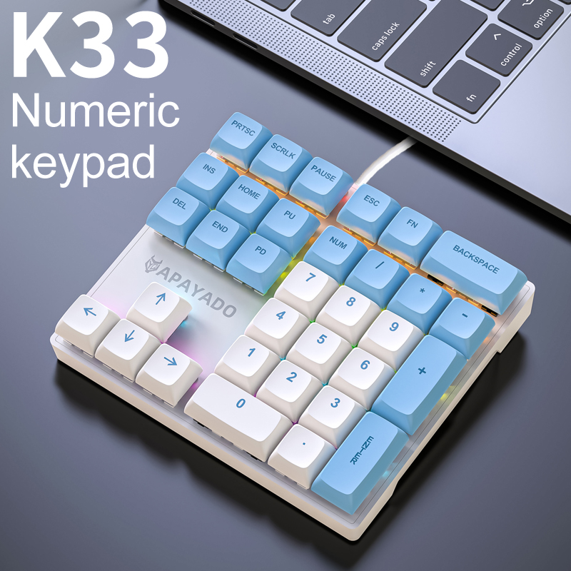 Keyboard Numpad Separate - K33 Kompaktes Mechanisches Nummernpad, USB-Kabelgebundene Numerische