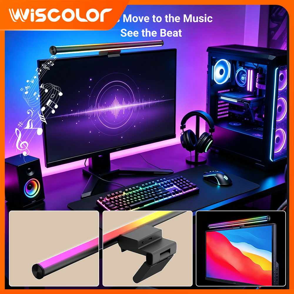 Gaming Accessories App - Setup-Monitor-Lichtleiste Smart Wifi RGBIC LED-Leuchten APP-Fernbedienung