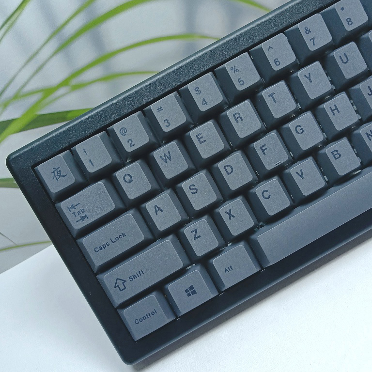 Gaming Accessories Uk - 130-Tasten minimalistische schwarz-graue Tastenkappe Kirschprofil PBT-Tastenkappen