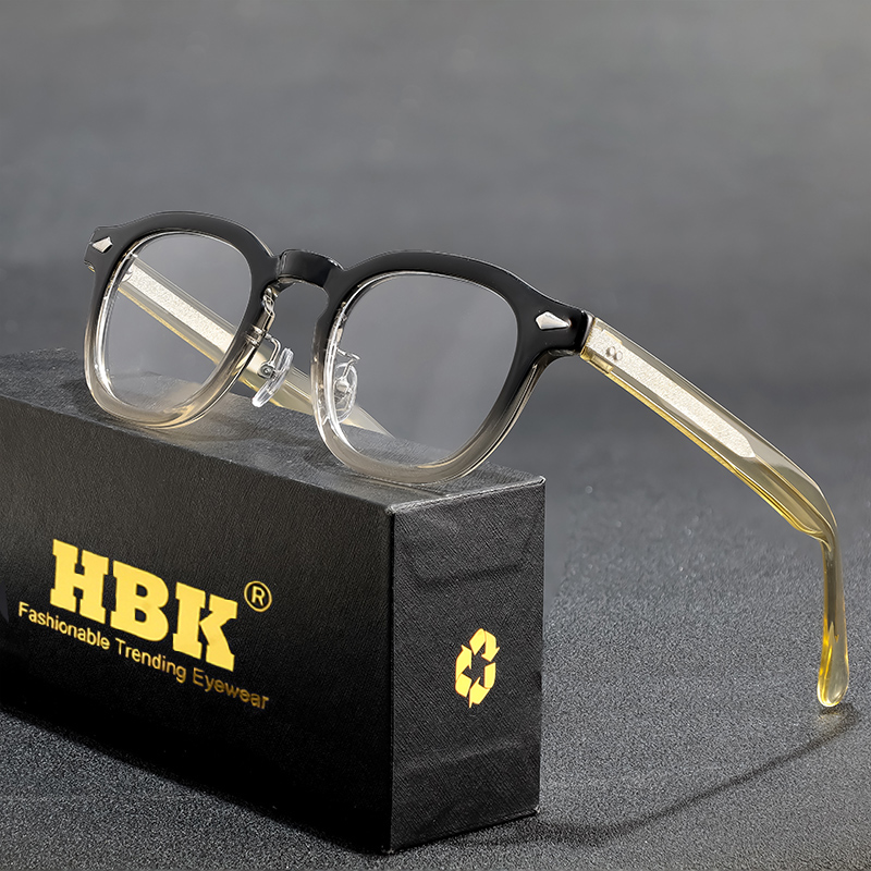 Gaming Accessories Men - HBK Retro Oval Brille Rahmen Transparente