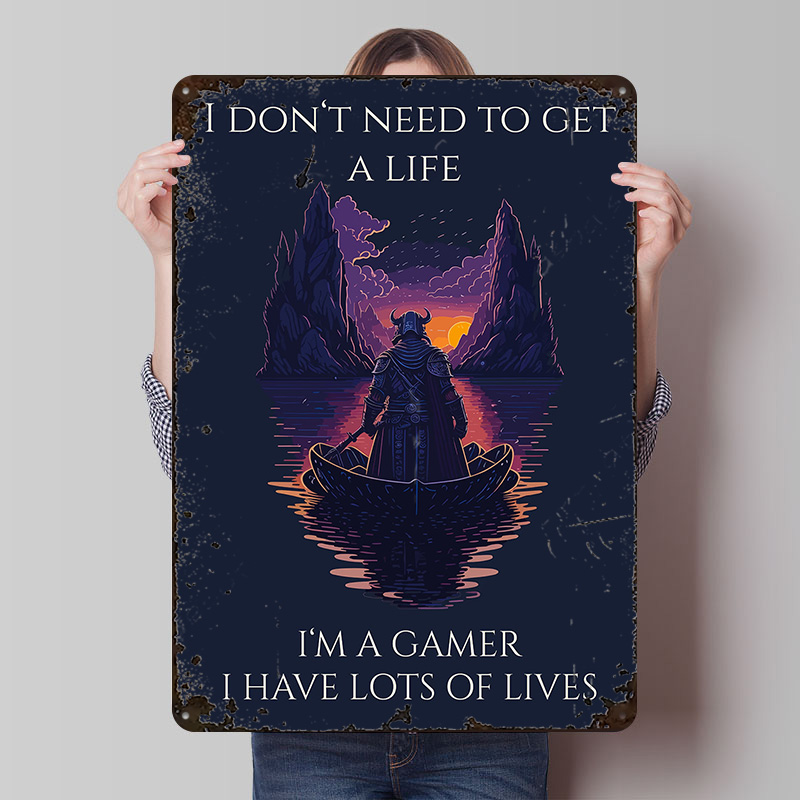 Gaming Accessories Europe - Gaming-Zitat Druckposter Individualisierte Retro-Wandkunst Vintage Metallschilder