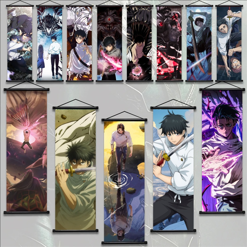 Gaming Accessories Decor - Jujutsu Kaisen Fushiguro Megumi Hängende Schriftrolle,