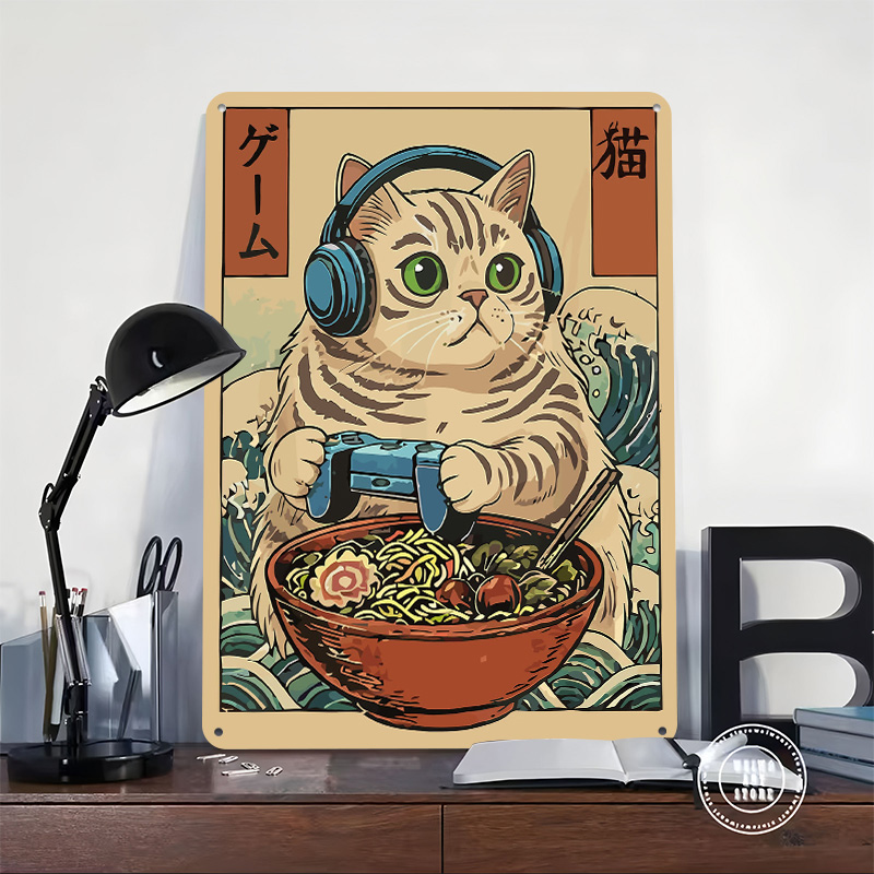Gaming-Katze Ramen Blechschild – Gaming Accessories Europe Bewertung und Preis