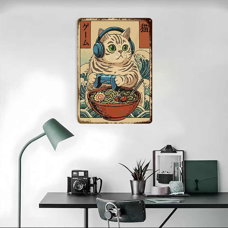Gaming-Katze Ramen Blechschild – Gaming Accessories Europe Bewertung und Preis